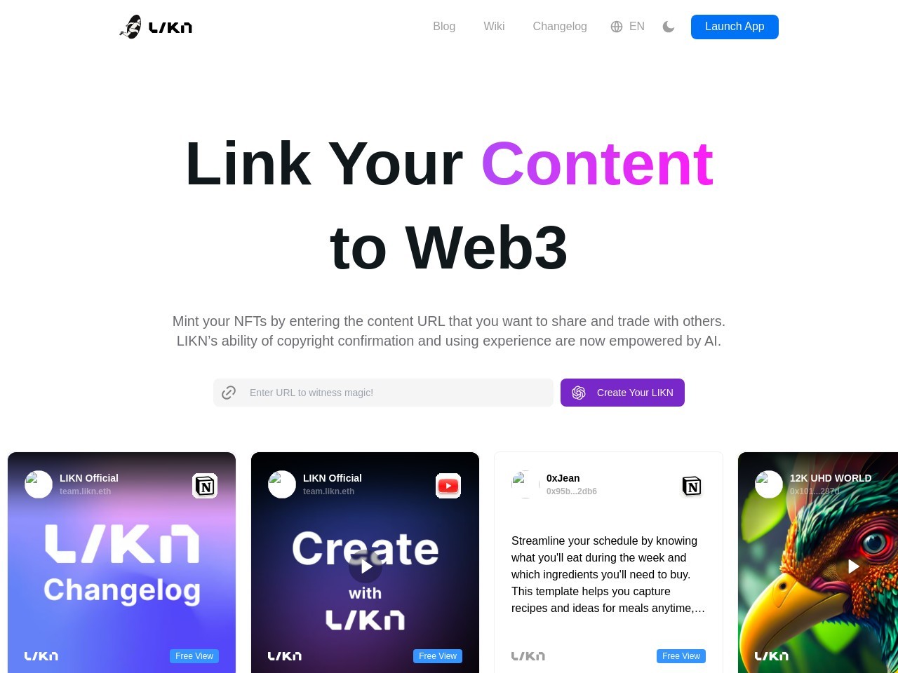 LIKN - Link Your Content to Web3