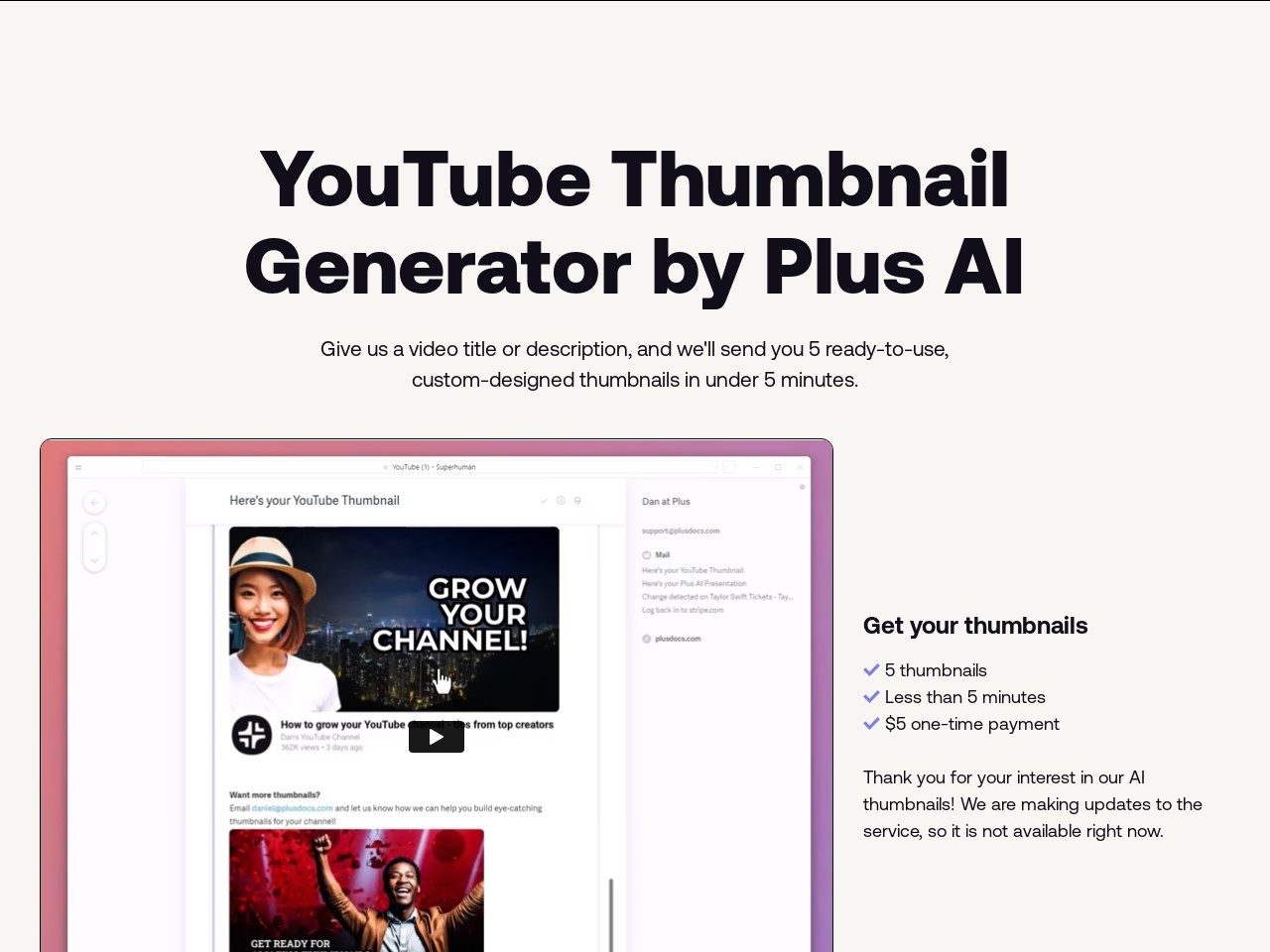 AI Youtube Thumbnail Generator