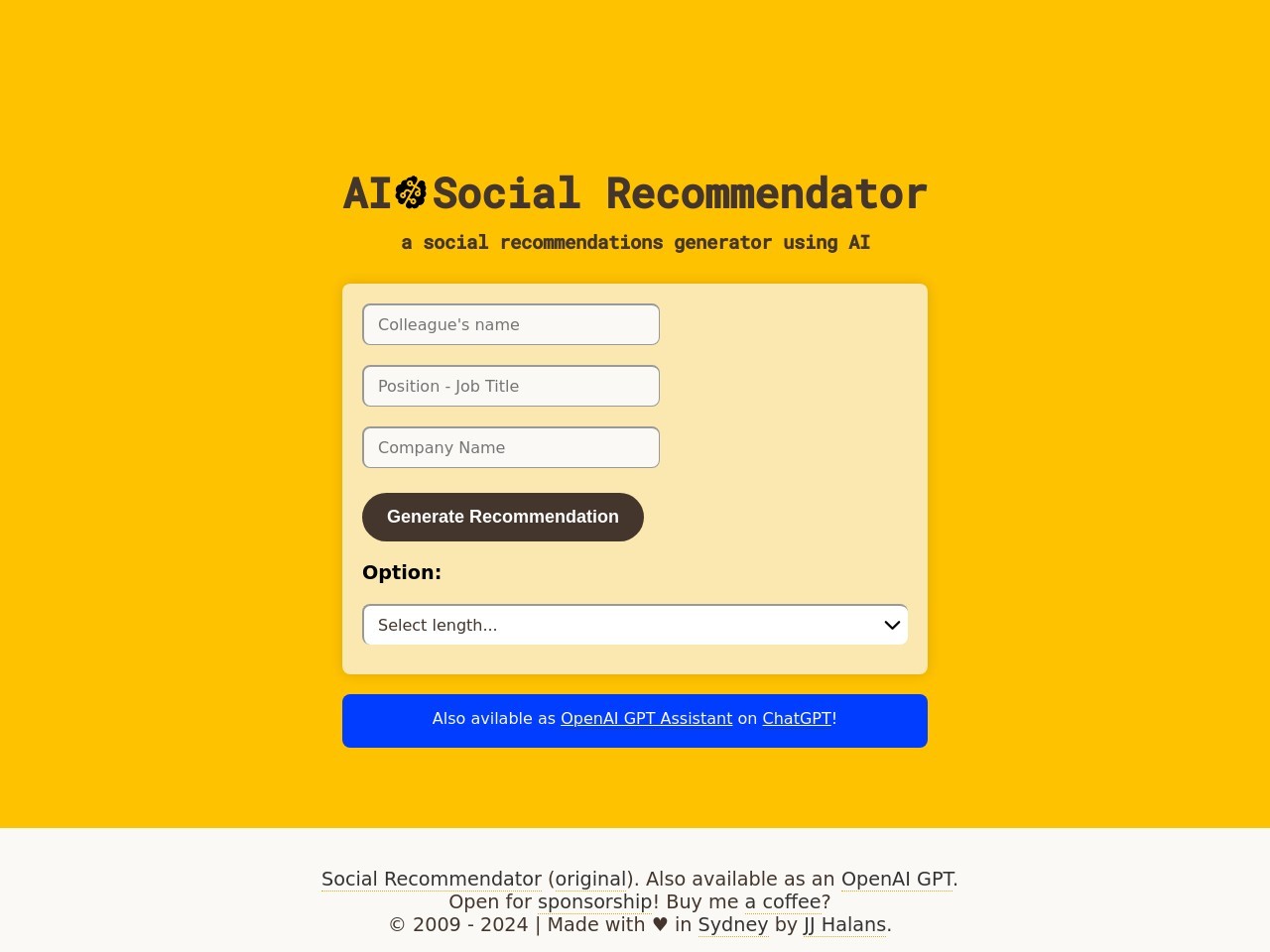 AI Social Recommendator