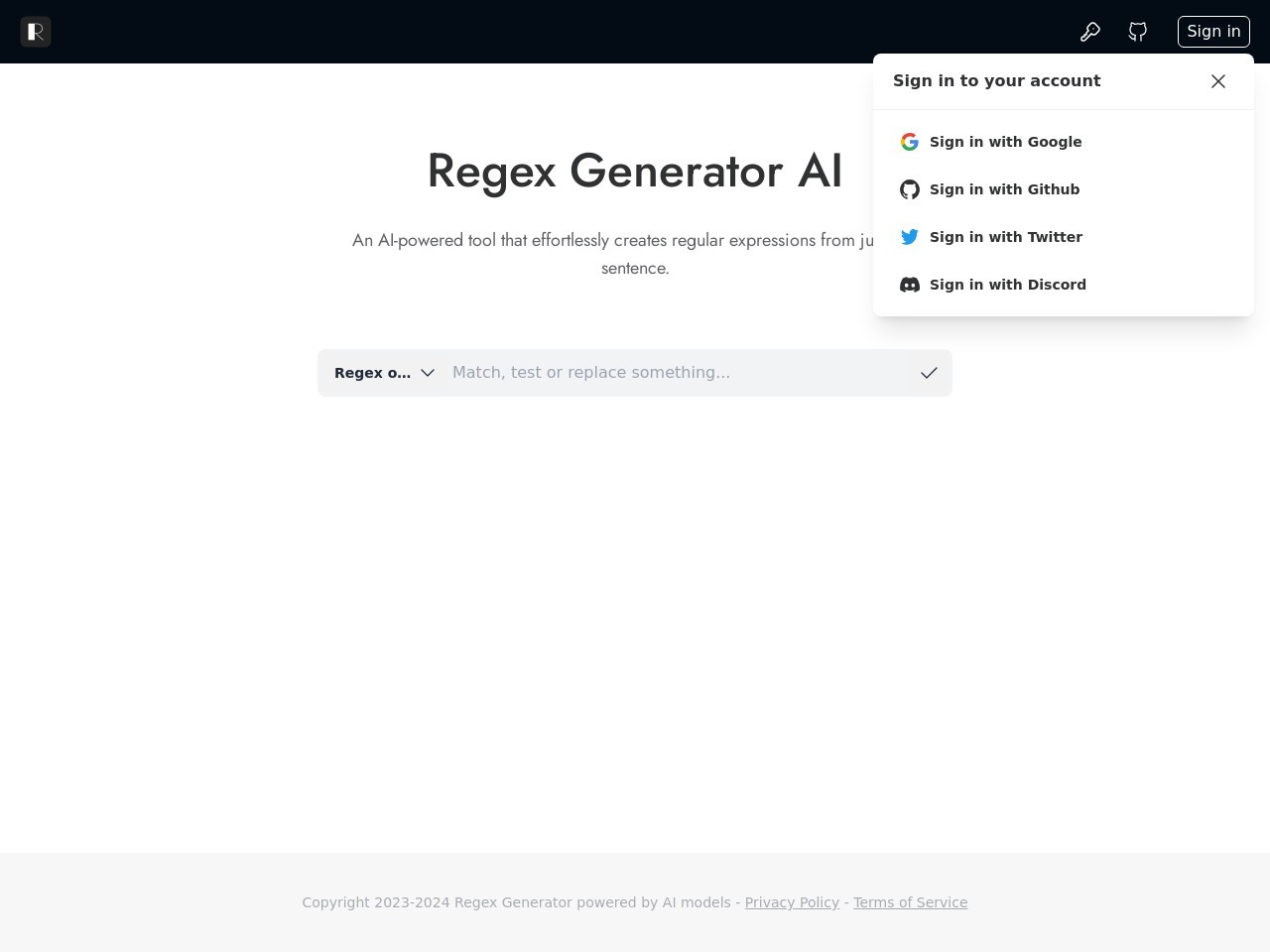 Regex Generator AI