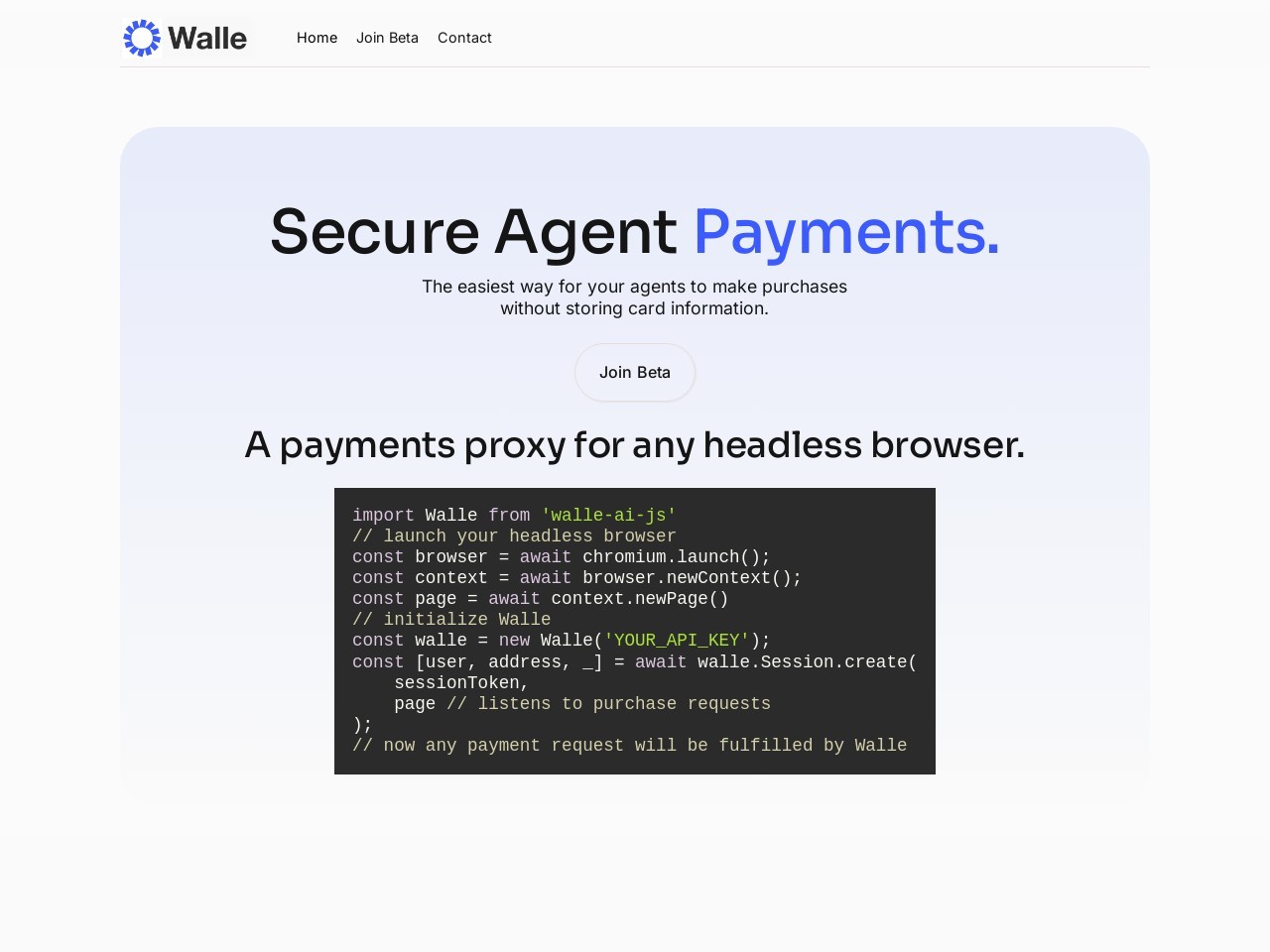 Walle - Payments for Agents