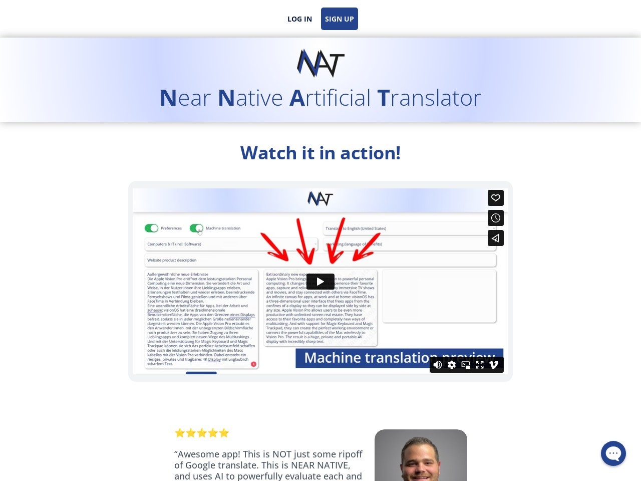 NNAT - Near Native Artificial Translator