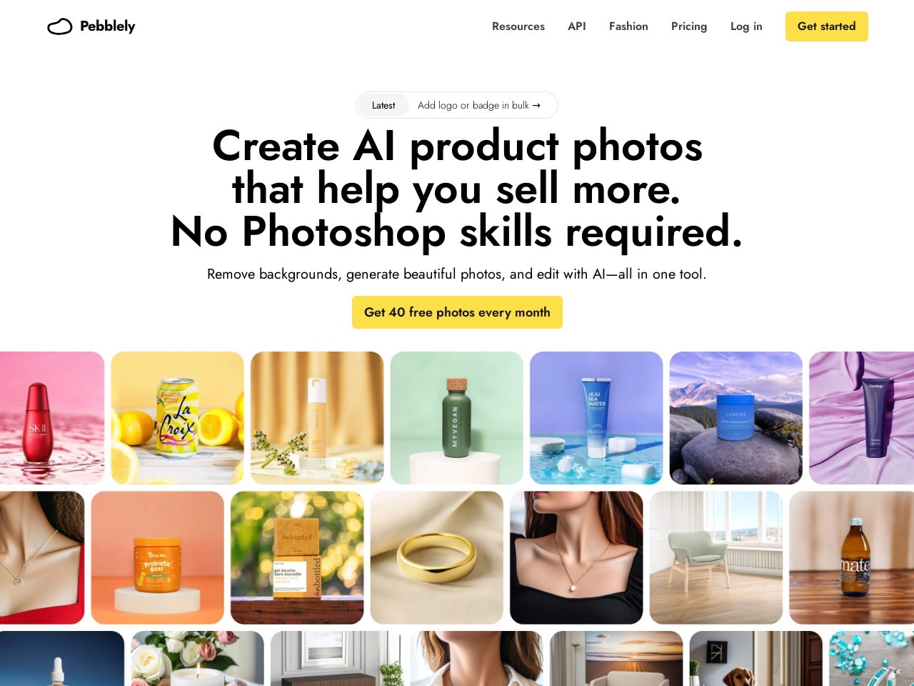 Pebblely AI Product Photography