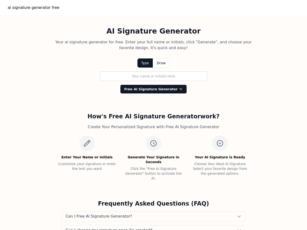 Free AI Signature Generator