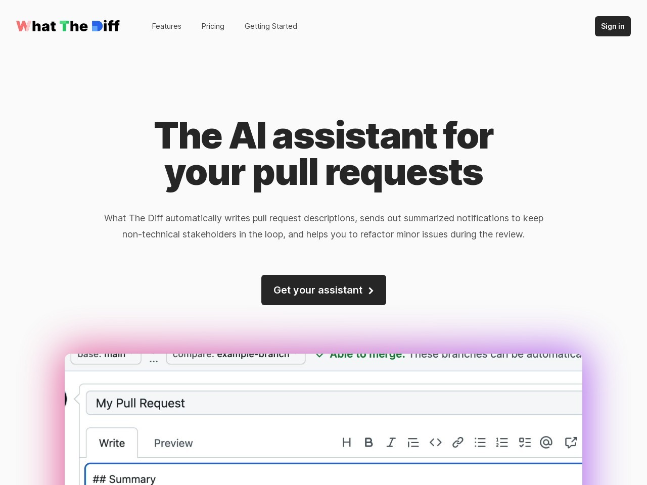 What The Diff – AI powered code review assistant