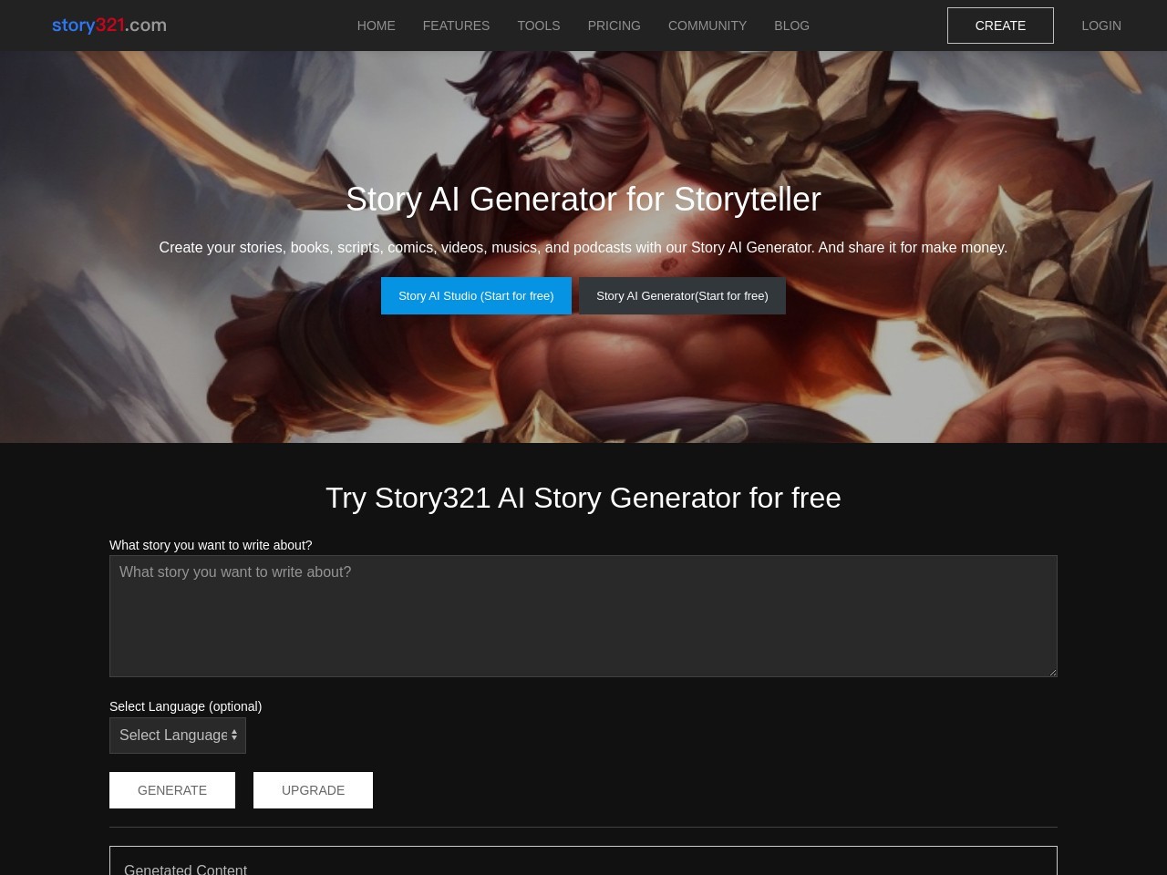 Story321 AI Story Generator