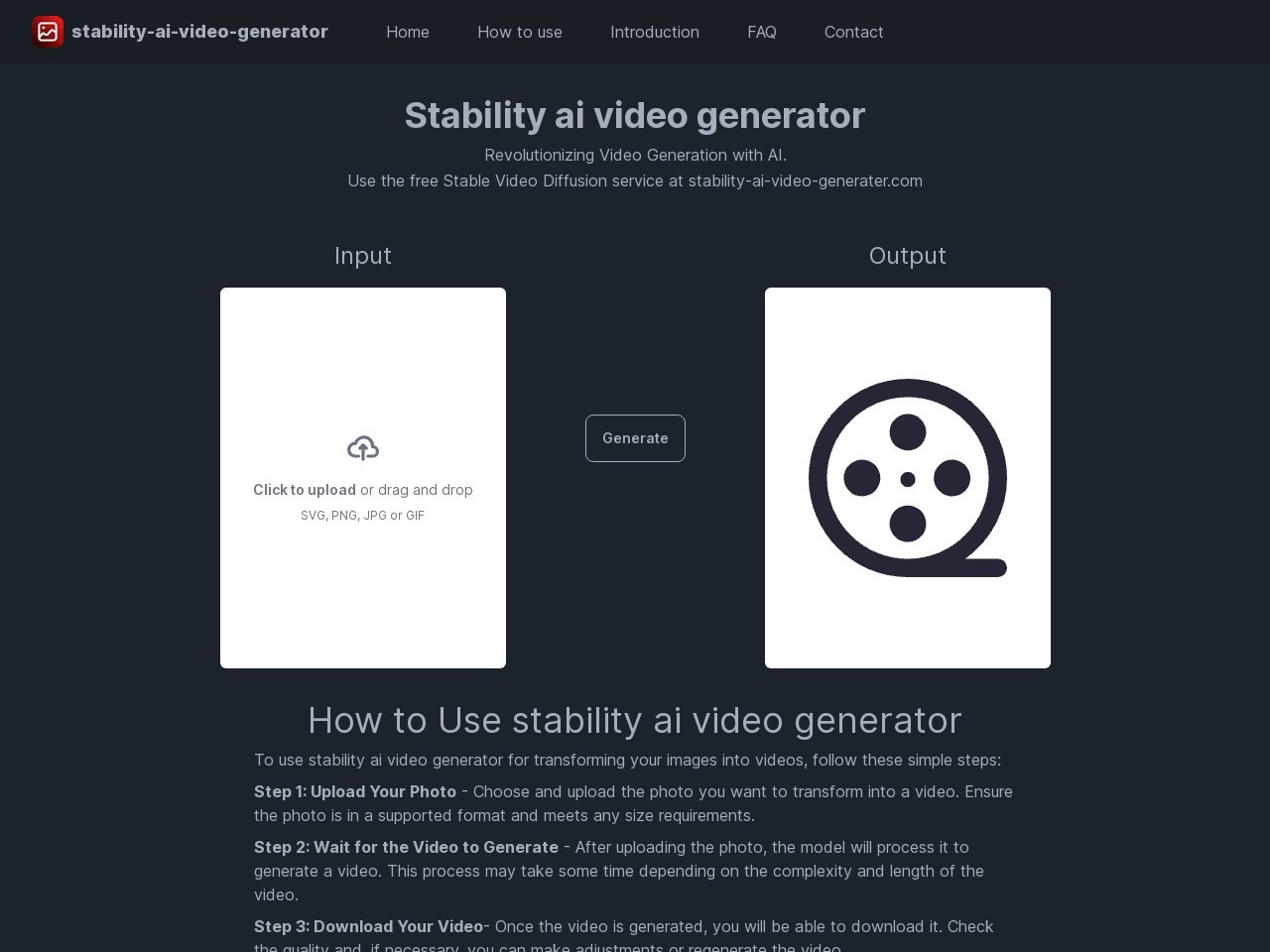 Stability AI Video Generator