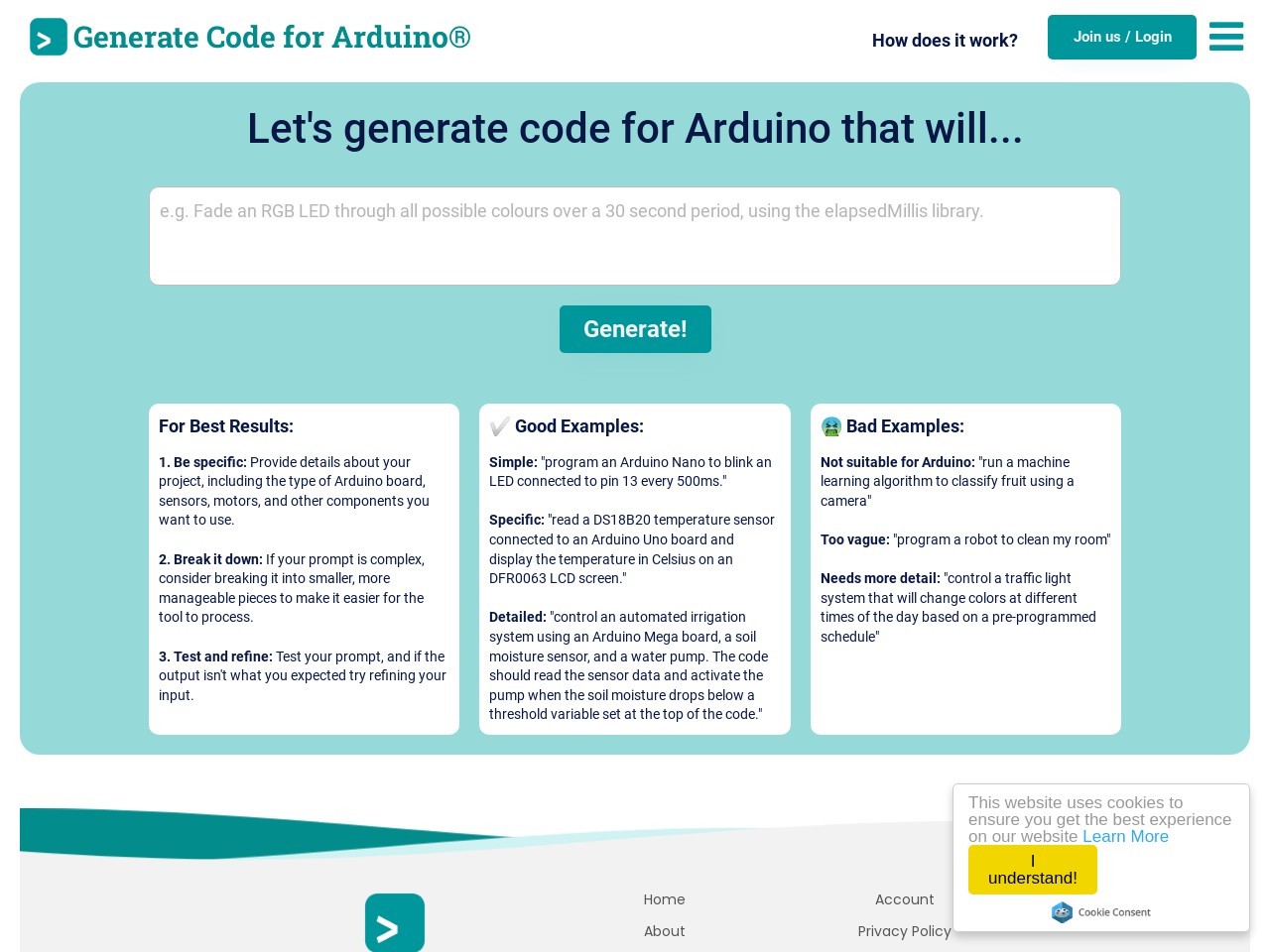 Code Generator for Arduino