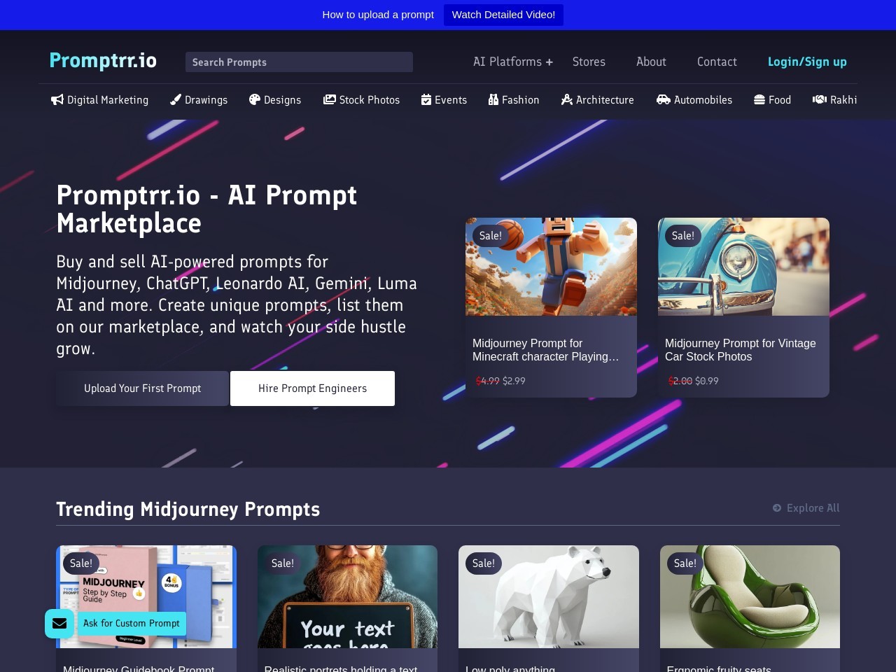 Promptrr.io - AI Prompt Marketplace