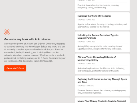 AI E-Book Generator
