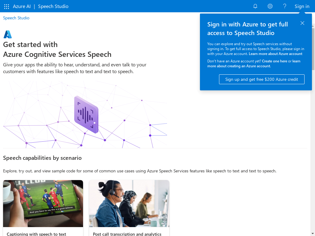 Azure AI Speech Studio