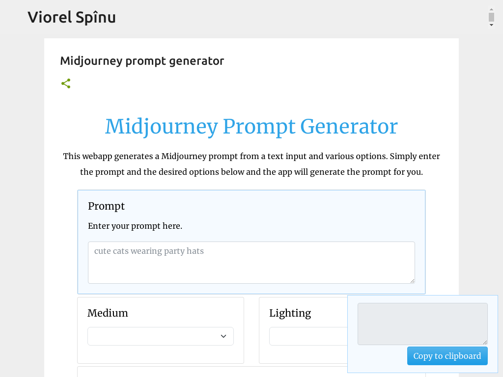 Midjourney Prompt Generator