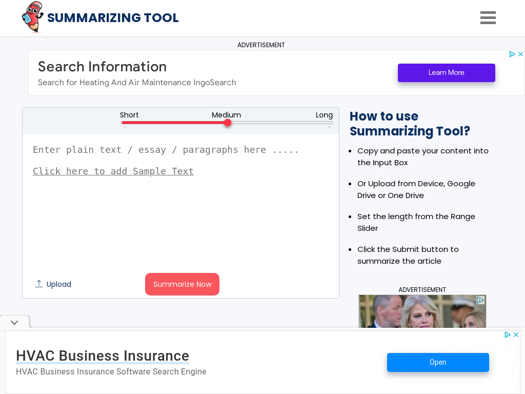 Summarizing Tool